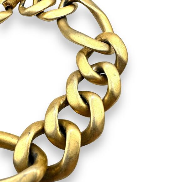 Erwin Pearl Matte Gold Tone Chunky Curb Chain Bracelet 80s 90s Vintage 8” - Picture 3 of 5